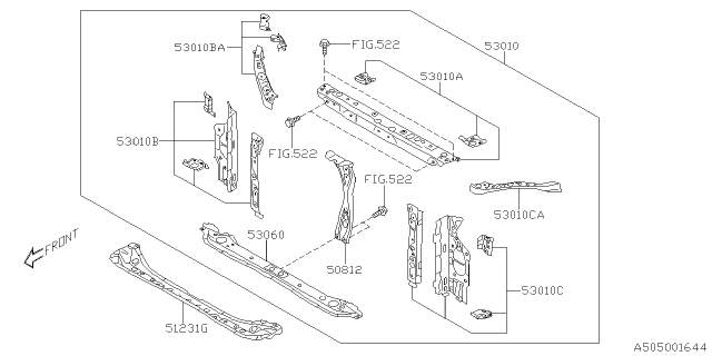 2022 Subaru Crosstrek 4 Cyl 2.0L CVT Eyesight Body Panel Diagram 13