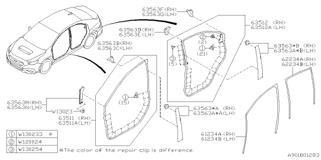 2024 Subaru WRX GLASSRUN DR R S LH Diagram for 63527VC050