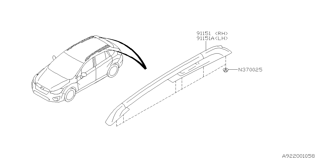 2017 Subaru Crosstrek Roof Rail