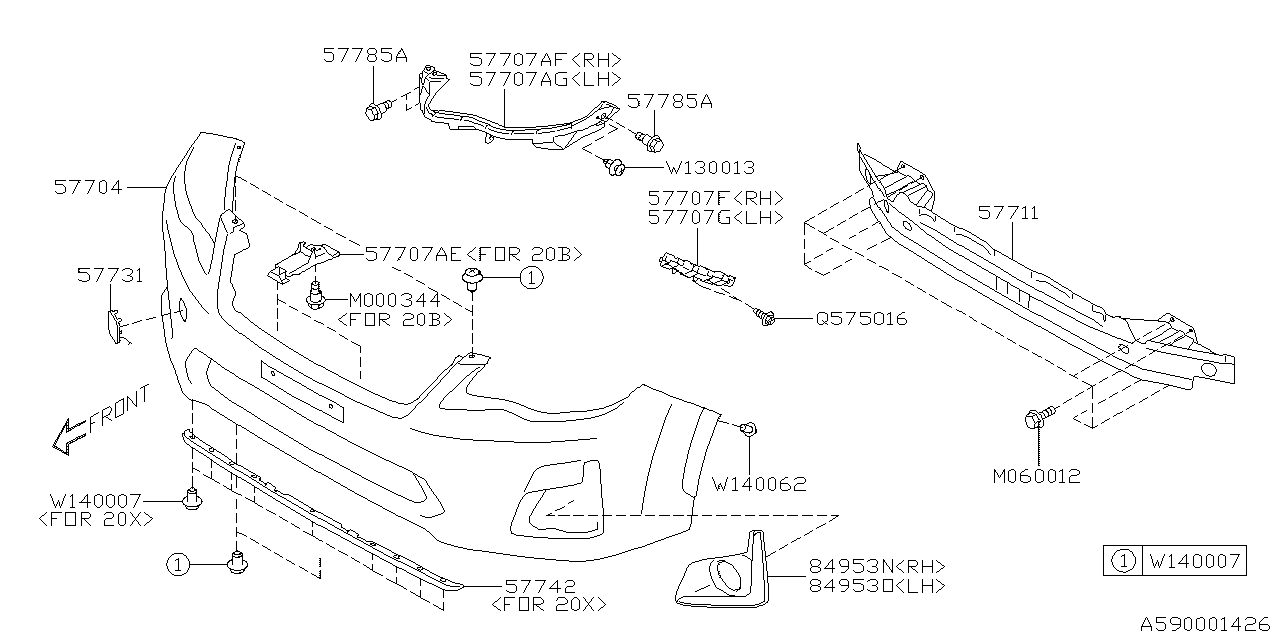 2017 Subaru Crosstrek Front Bumper