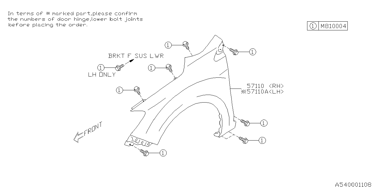 2016 Subaru Crosstrek Fender