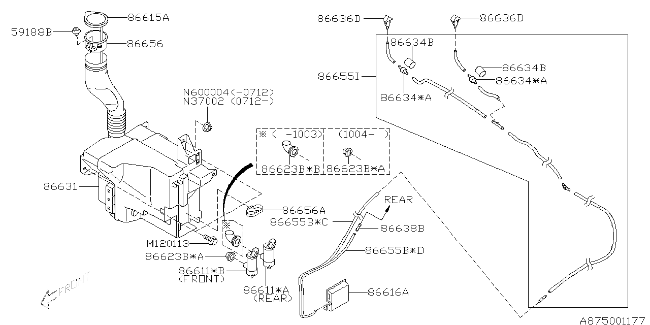 86636SC100 Genuine Subaru NOZZLE WINDSHIELD WASHER