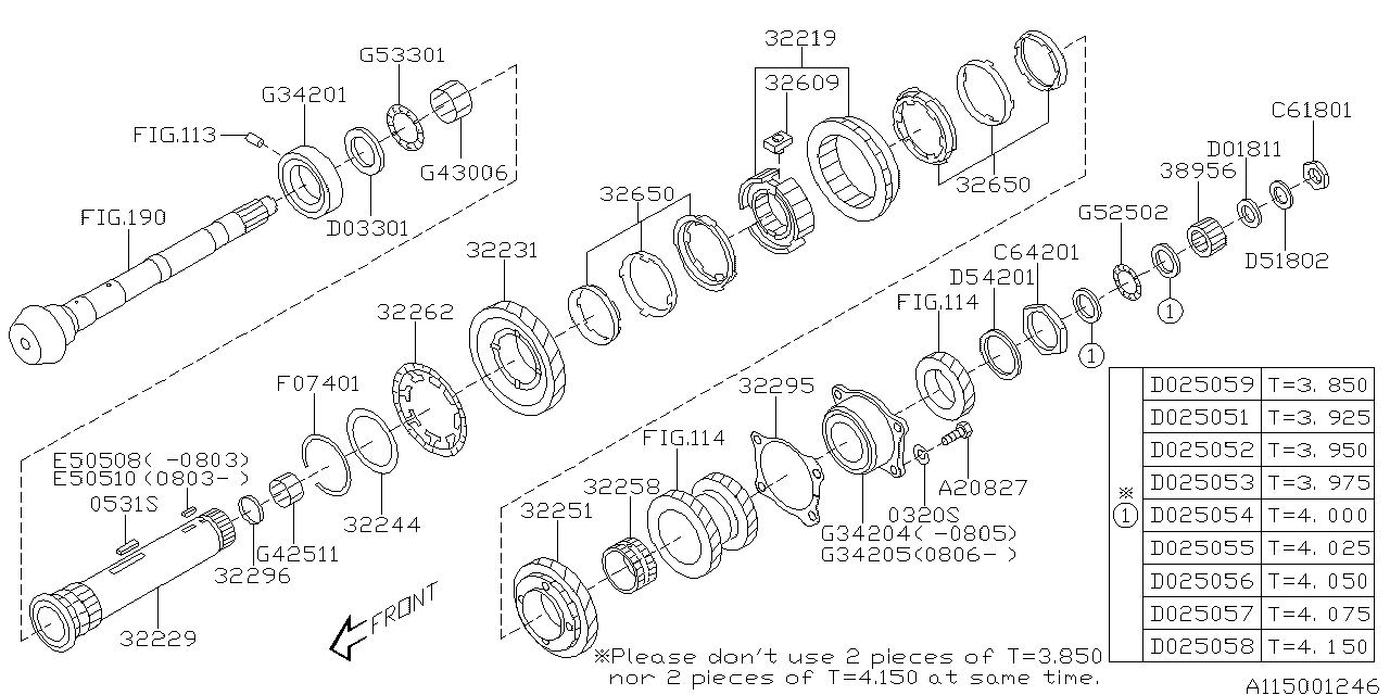 2013 Subaru Forester Drive Pinion Shaft