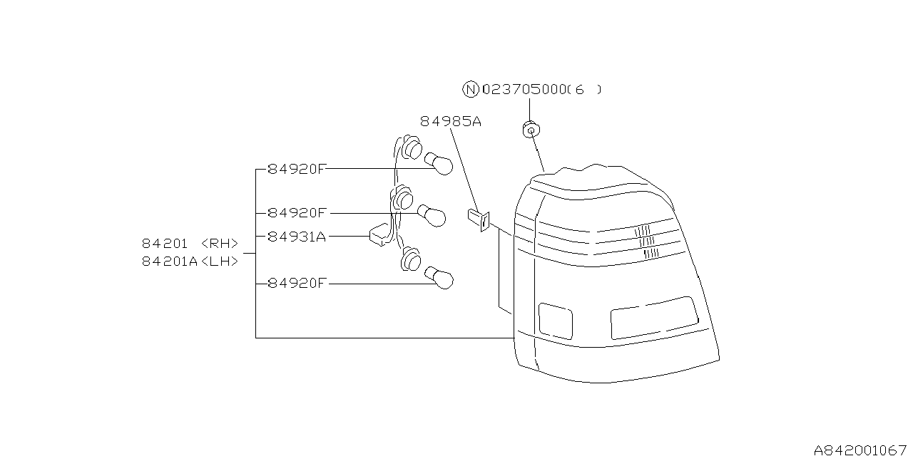 1999 Subaru Forester Lamp - Rear