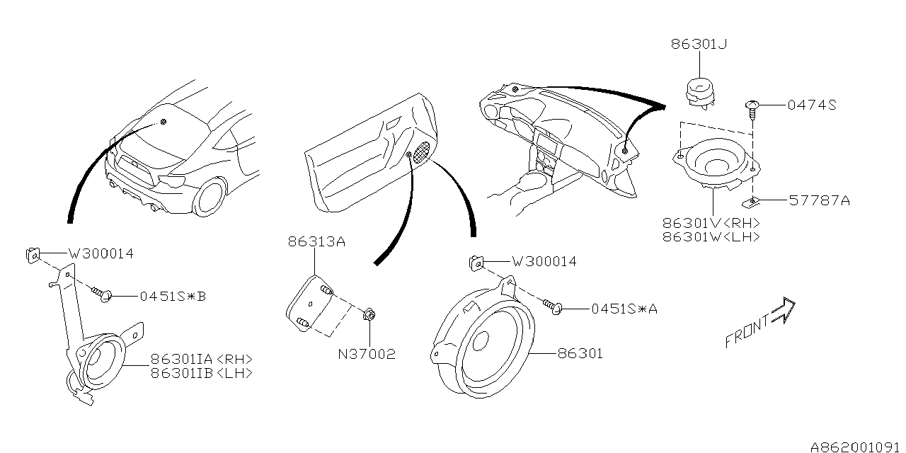 2014 Subaru BRZ Audio Parts - Speaker