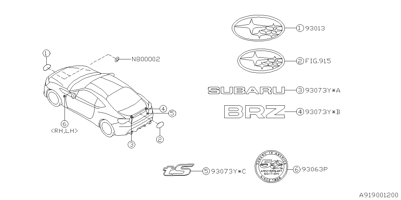 2014 Subaru BRZ Letter Mark