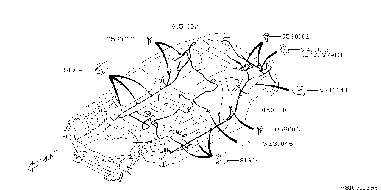 81502CA013 - Genuine Subaru WIRING HARNESS REAR RIGHT