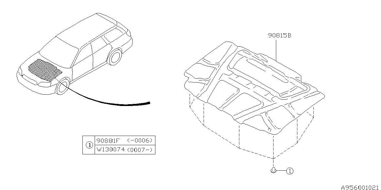 2005 Subaru Baja Hood Insulator