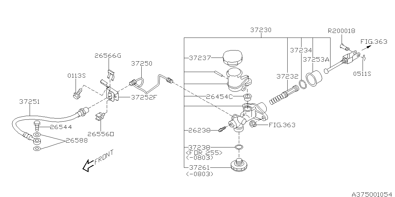 37230AG060 Genuine Subaru CLUTCH MASTER CYLINDER