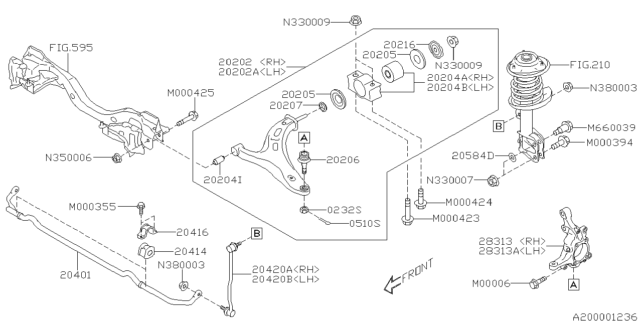 20414AL00A Genuine Subaru BUSHING RUBBER STABILIZER