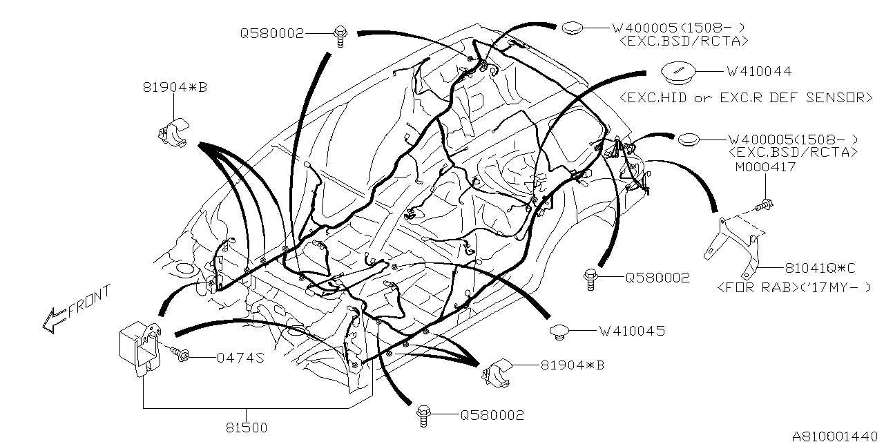 81502SG473 Genuine Subaru WIRING HARNESS REAR