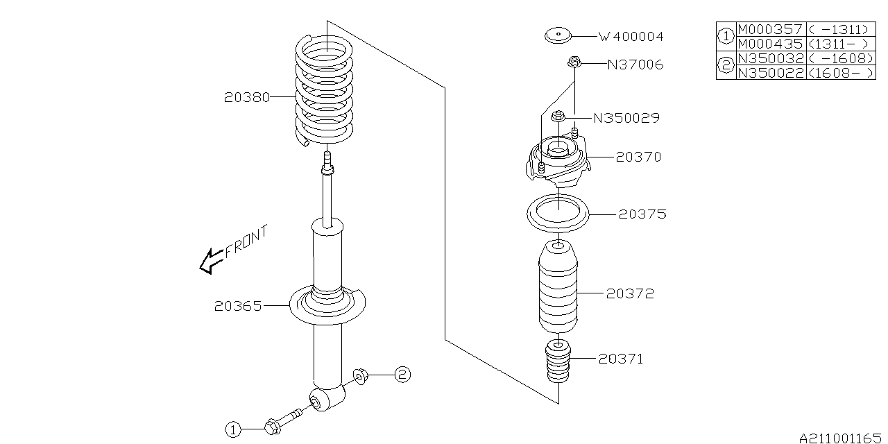 2015 Subaru Forester Rear Shock Absorber