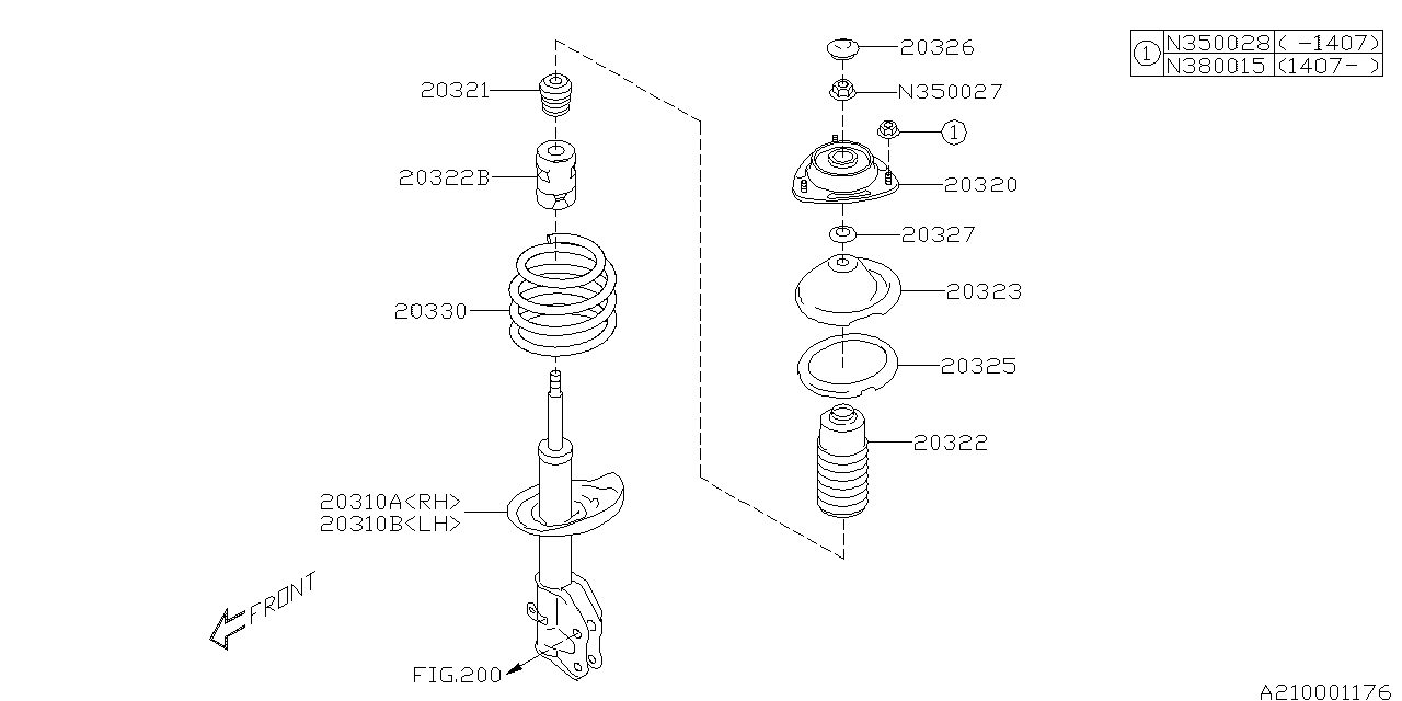 2015 Subaru Forester Front Shock Absorber