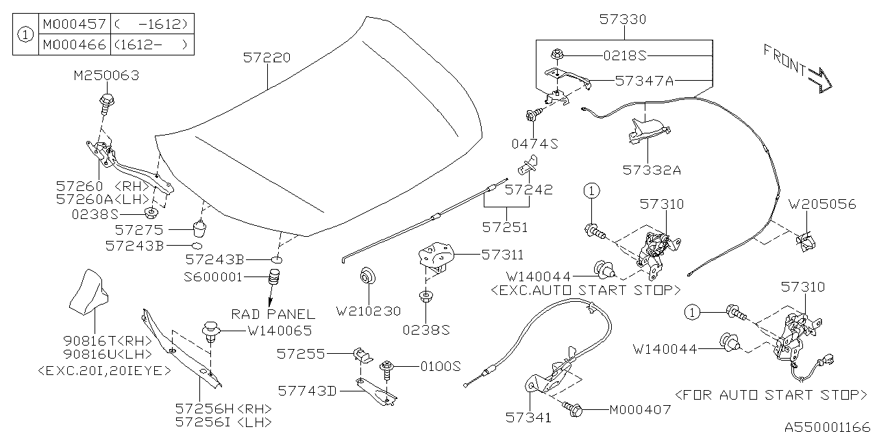 57229FL00A9P Genuine Subaru HOOD COMPLETE FRONT