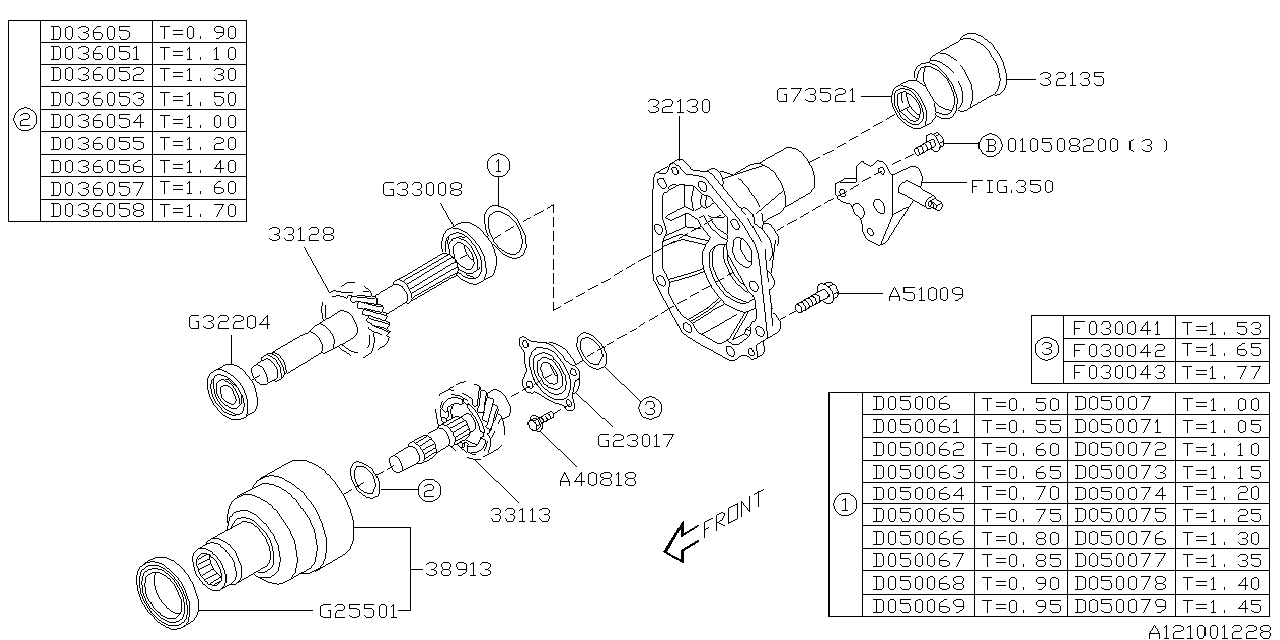 33128AA130 - Genuine Subaru GEAR TRANSFER DRIVEN