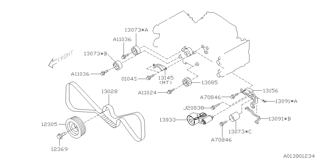13028AA230 Genuine Subaru TIMING BELT