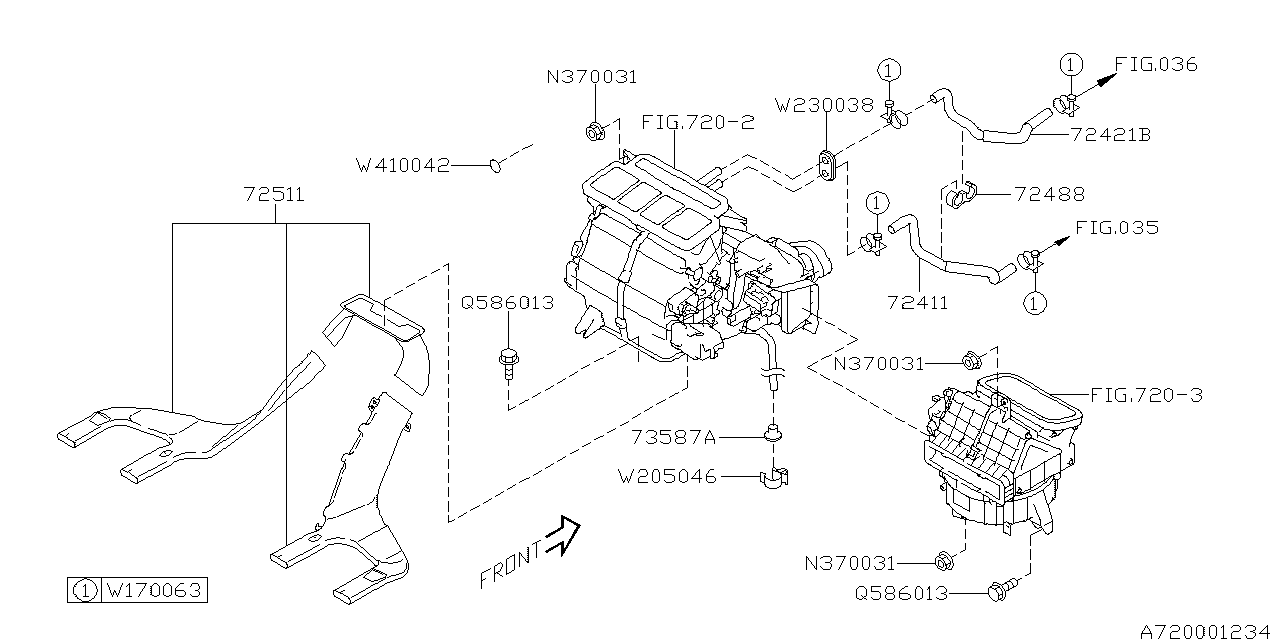 72411AG001 Genuine Subaru HOSE HEATER INLET