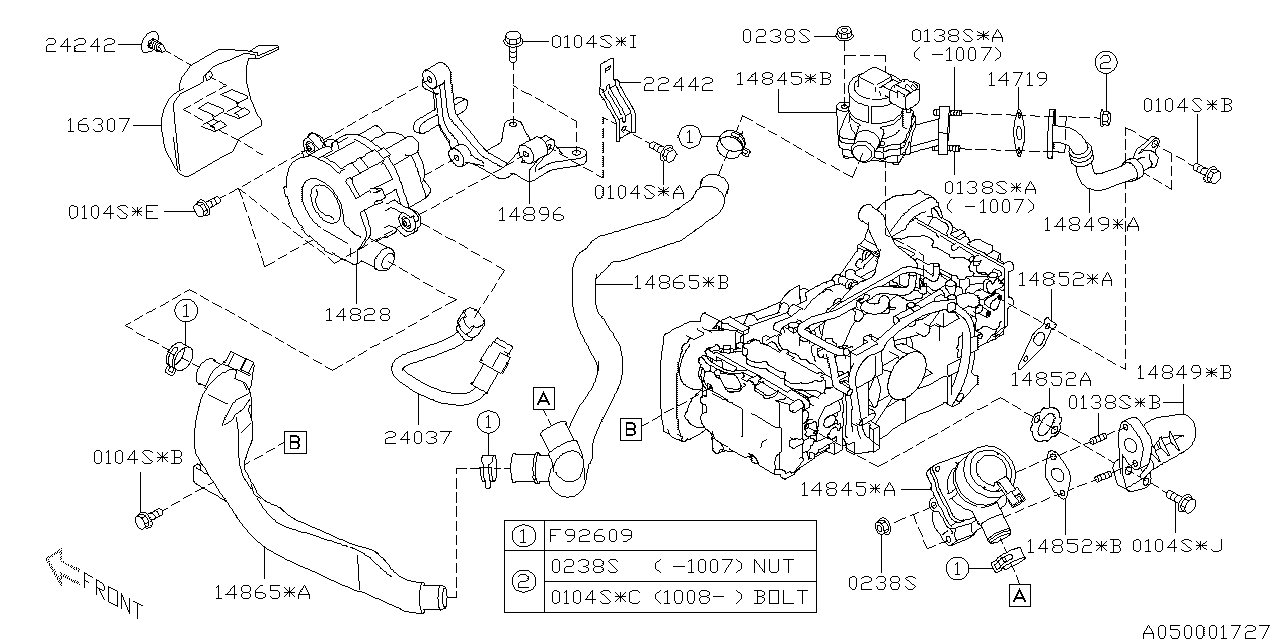 14852AA020 - Genuine Subaru GASKET AIR SUCTION VALVE