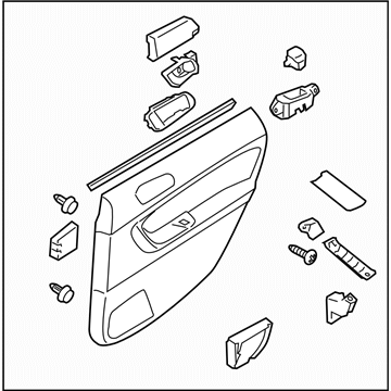 Subaru 94649AG15AJC Trim Panel Assembly Door Rear LH