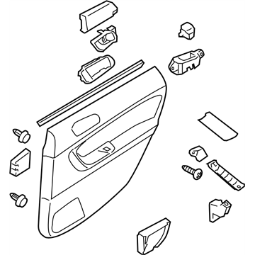 Subaru 94239AG82AWA Trim Panel Assembly Door Rear RH