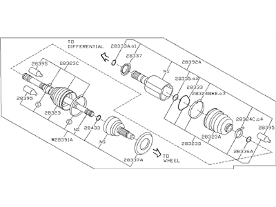 Subaru 28321AJ060 Front Drive Shaft Assembly