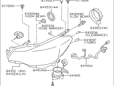 Subaru 84001FJ561 Passenger Side Headlamp Assembly