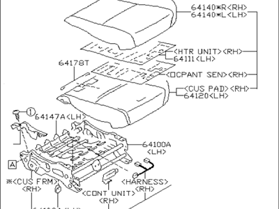 Subaru Seat Cushion - 64139FJ600VH