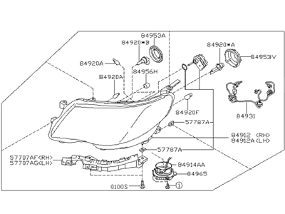 Subaru 84001SC211 Driver Side Headlamp Assembly