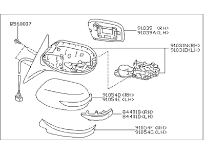 Subaru 91031AG01BII Rear View Mirror Assembly