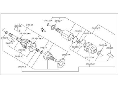 2007 Subaru Legacy Axle Shaft - 28321AG01A