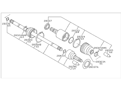 Subaru 28421XA00A Rear Drive Shaft Assembly