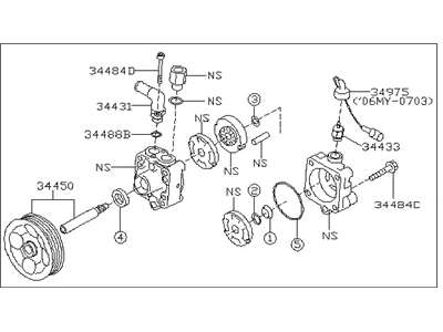Subaru Tribeca Power Steering Pump - 34430XA011