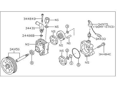 2007 Subaru Tribeca Power Steering Pump - 34430XA000