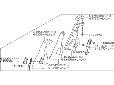 Subaru 64244AL04AWM Pad Rear Side Assembly SRH