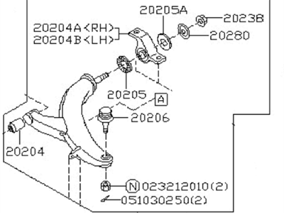 Subaru 20202SA140 TRANSV Link Assembly Right