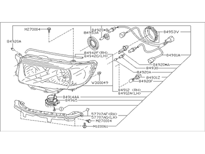 Subaru 84001SA460 Passenger Side Headlamp Assembly