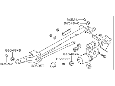 2011 Subaru Legacy Wiper Motor - 86510AJ00A