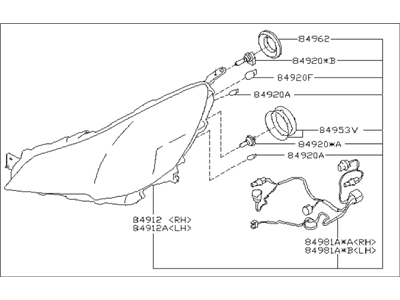 Subaru 84001AJ23A Driver Side Headlamp Assembly