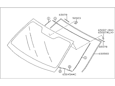 Subaru 65009AJ58A Front Windsheild Glass Assembly