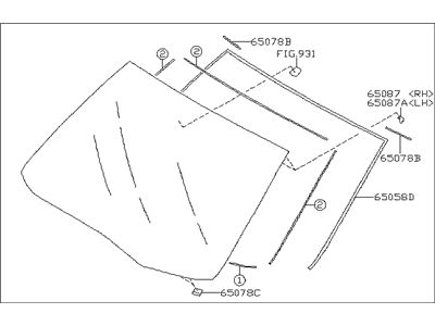 Subaru 65009SG110 Front Windsheild Glass Assembly