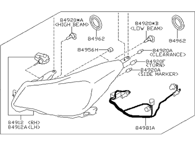 Subaru 84002SG260 Passenger Side Headlamp Assembly