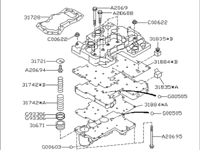 Subaru Legacy Valve Body - 31705AA470