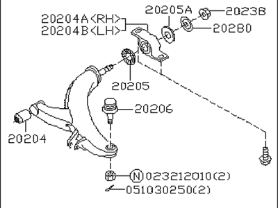 2004 Subaru Impreza Control Arm - 20202FE560