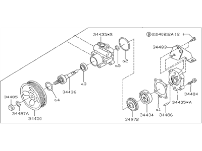 Subaru 34411AA411 Power Steering Pump Assembly