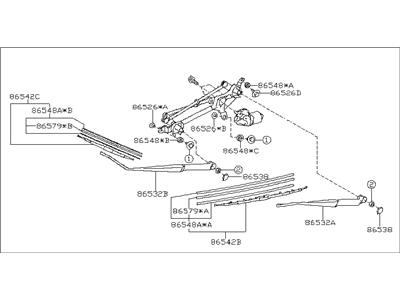 Subaru 86510FG010 Motor & Link Assembly Windshield