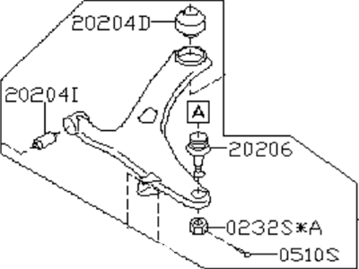 Subaru 20202AG192 Arm Assembly Front LH