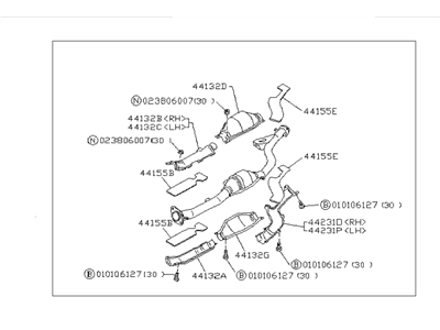 1995 Subaru SVX Catalytic Converter - 44107PA250