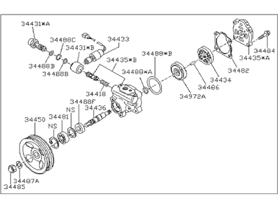 Subaru SVX Power Steering Pump - 34411PA001