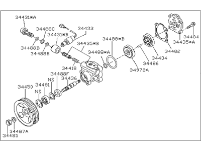 1997 Subaru SVX Power Steering Pump - 34411PA001