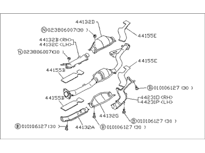 1995 Subaru SVX Catalytic Converter - 44107PA240